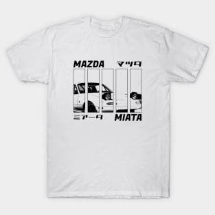 Mazda Miata MX-5 NA Black 'N White 3 T-Shirt